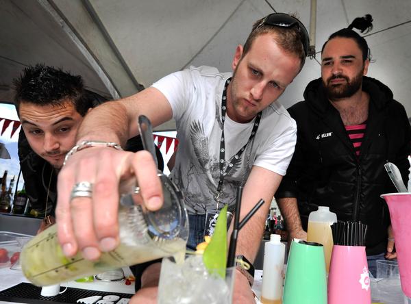 Team Australia pouring their winning cocktail